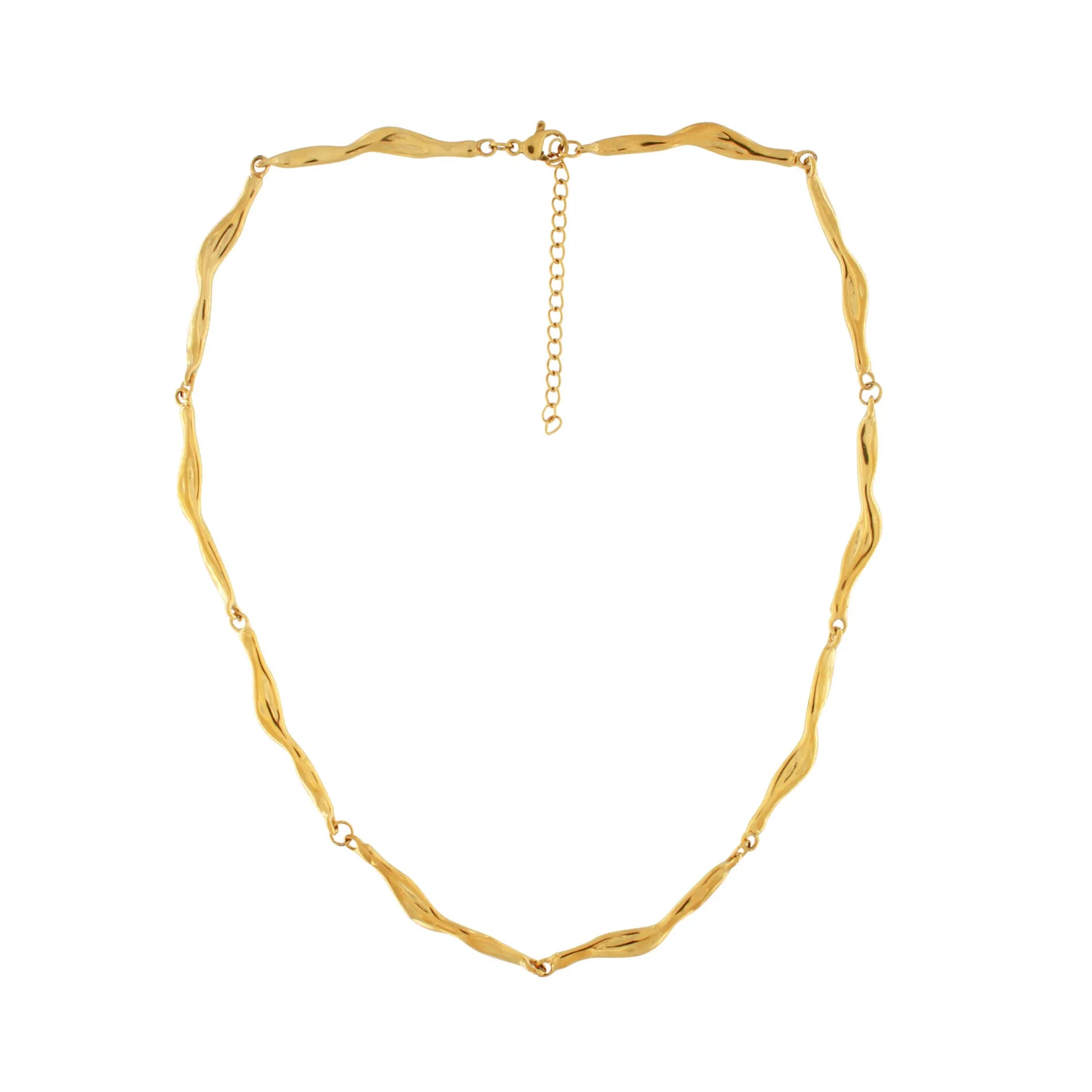 Joy Waterproof Short Organic Link Necklace 18K Gold Plating, Dansk Copenhagen