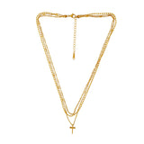 Love Waterproof Short Pre-layered Cross Necklace 18K Gold Plating, Dansk Copenhagen