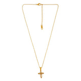 Love Waterproof Short Clear Multi CZ Soft Cross Necklace 18K Gold Plating, Dansk Copenhagen