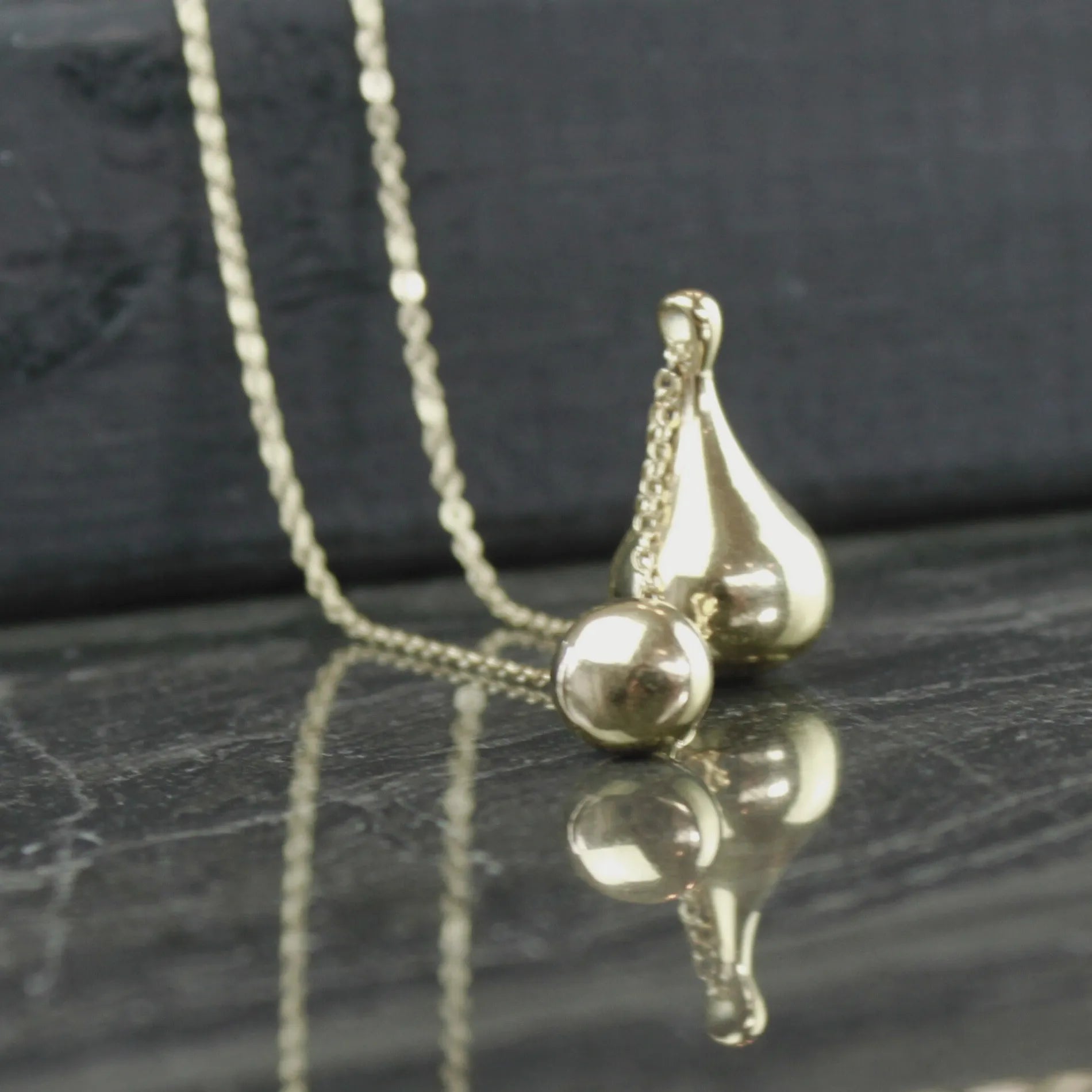 Passion Waterproof Long Smooth Double Drop Necklace 18K Gold Plating, Dansk Copenhagen