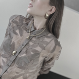 Courage Waterproof Long Brushed Organic Necklace 18K Gold Plating