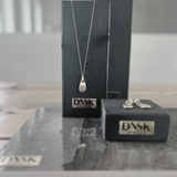 Courage Waterproof Lange Geborstelde Ovale Druppel Ketting Verzilverd