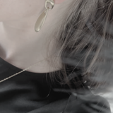 Courage Waterproof Lange Geborstelde Ovale Druppel Ketting Verzilverd