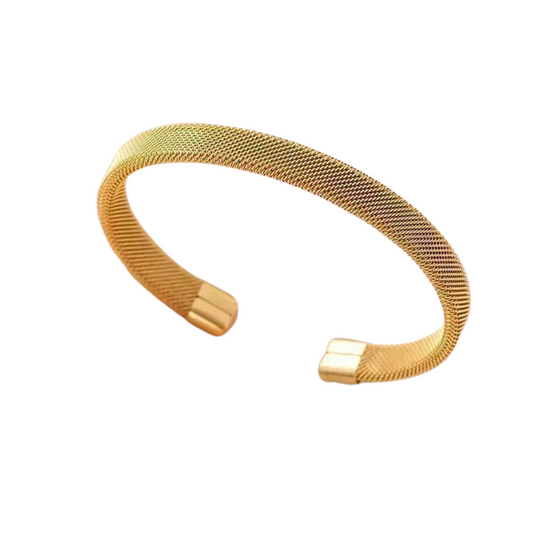 Passion Waterproof Mesh Cuff Bracelet 18K Gold Plating