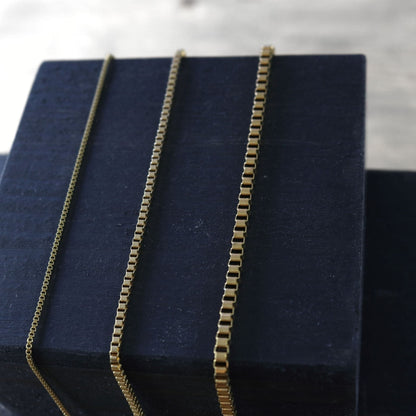 Passion Waterproof Long Box Chain Necklace 70 cm 18K Gold Plating I Dansk Copenhagen