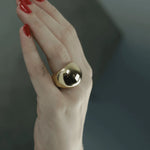 Courage Waterproof Chunky Sphere Statement Ring 18K Gold Plating -DNSK Copenhagen