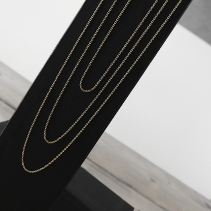 Passion Waterproof 2mm Rope Necklace 70cm 18K Gold Plating I Dansk Copenhagen