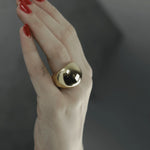 Courage Waterproof Chunky Sphere Statement Ring Silver Plating -DNSK Copenhagen