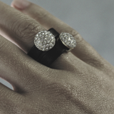 Audrey IN:STORE Kristallen Leren Ring Verguld