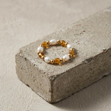 Joy Waterproof Elastic Pearl Mix Ring 18K Gold Plating