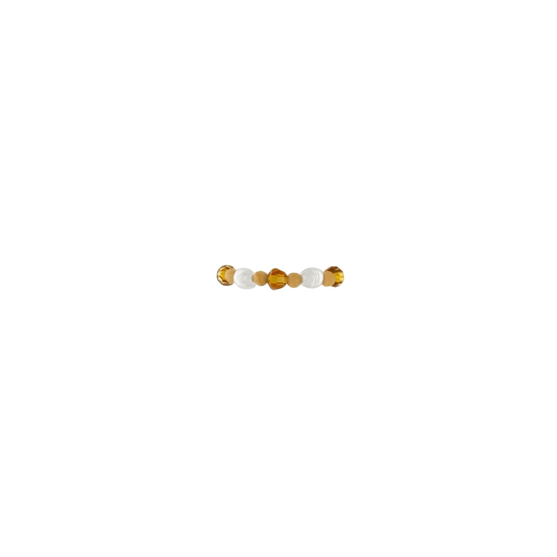 Joy Waterproof Elastic Pearl Mix Ring 18K Gold Plating I Dansk Copenhagen