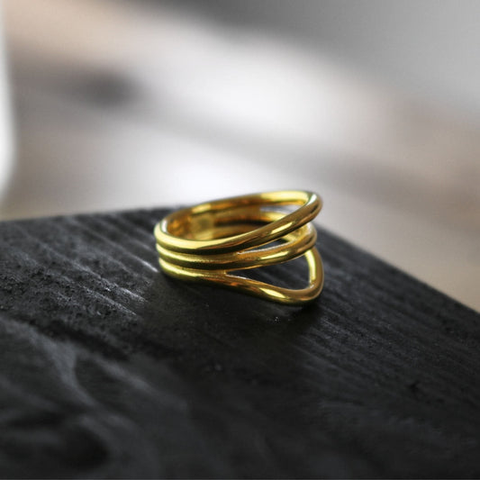 Courage Waterproof Solid String Ring 18K Gold Plating I Dansk Copenhagen