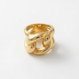 Courage Waterproof Opvallende ring met grove schakels, 18-karaats verguld