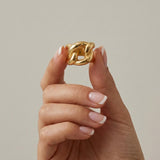 Courage Waterproof Opvallende ring met grove schakels, 18-karaats verguld