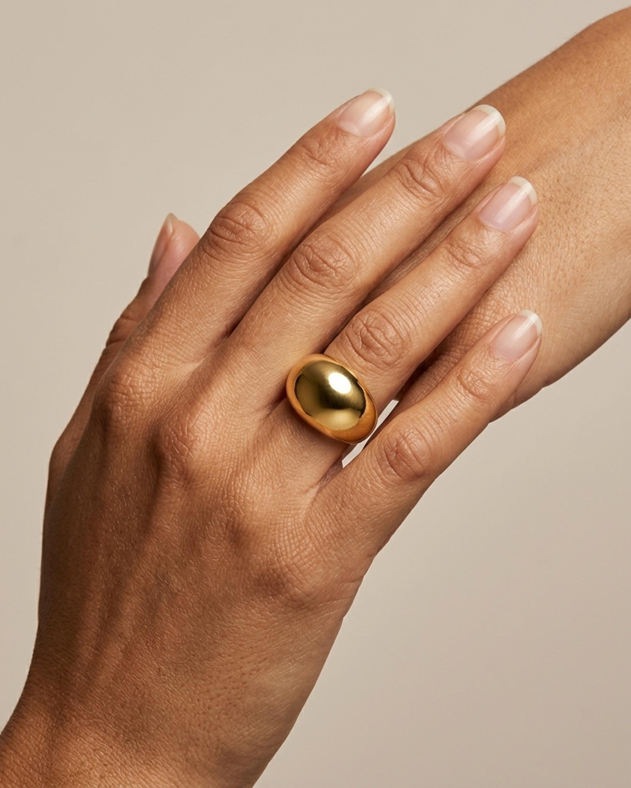 Courage Waterproof Opvallende ring met bolvormig ontwerp, 18-karaats verguld