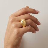 Courage Waterproof Chunky Sphere Statement Ring 18K Gold Plating