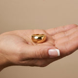 Courage Waterproof Chunky Sphere Statement Ring 18K Gold Plating