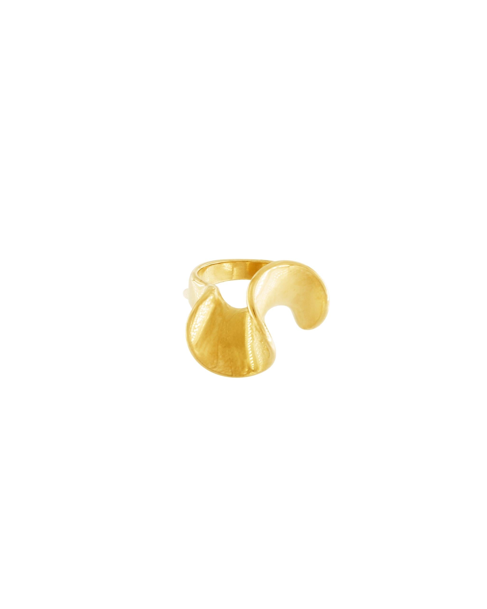 Courage Waterproof Opvallende ring met enkele draai, 18-karaats verguld