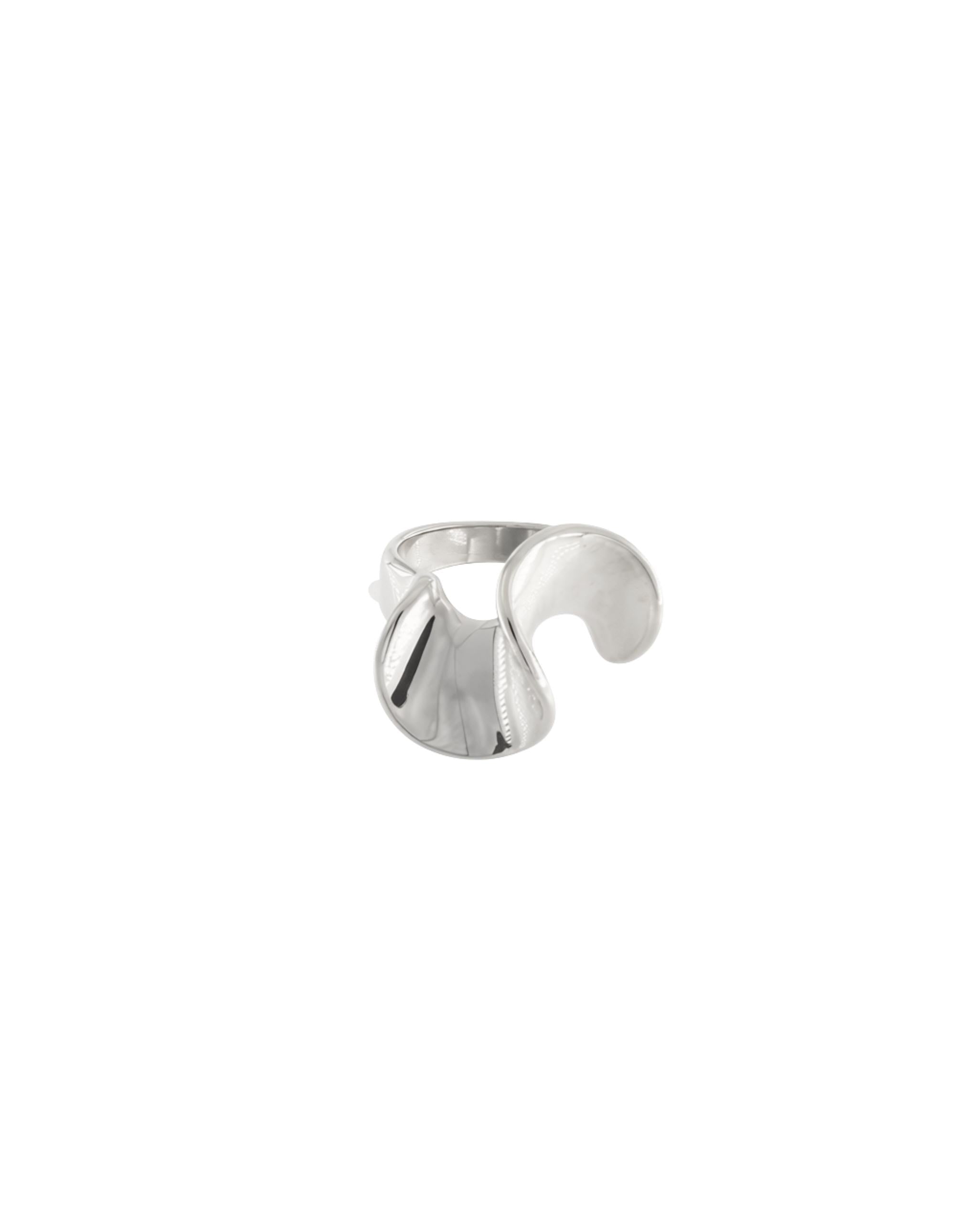 Courage Waterproof Opvallende ring met enkele draai, verzilverd