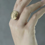 Courage Waterproof Ripple Paisley Ring 18K Gold Plating, Dansk Copenhagen