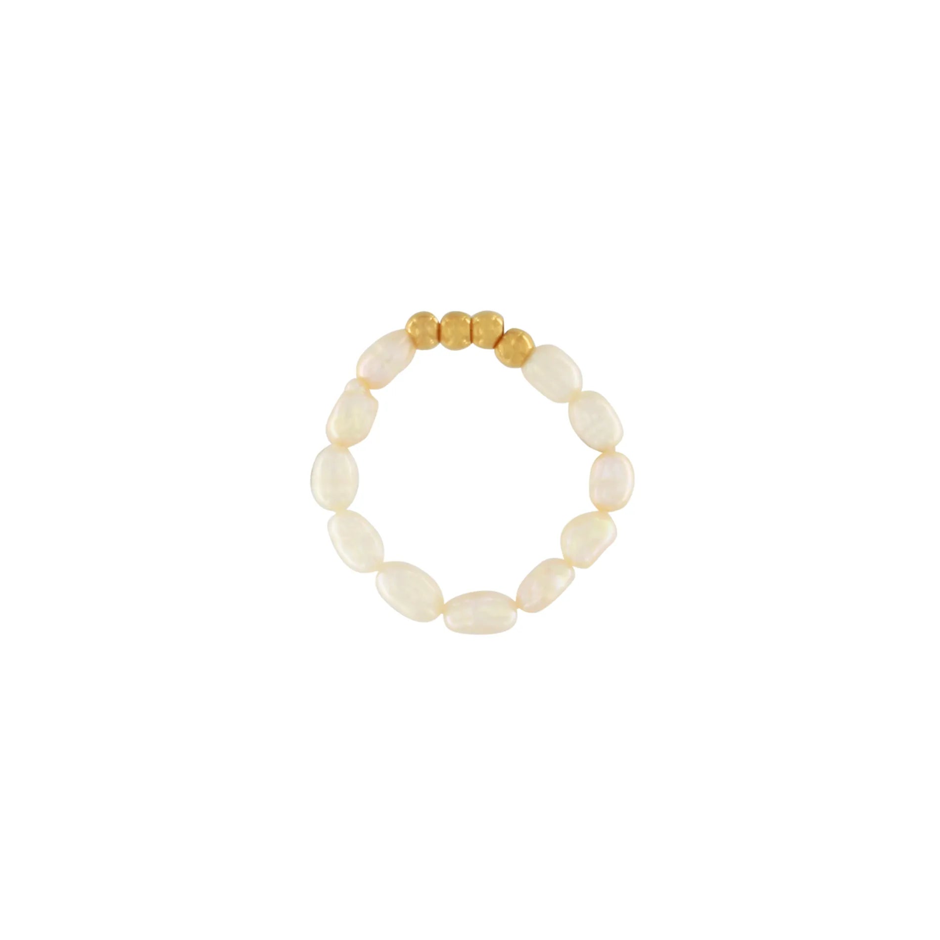 Joy Waterproof Elastic Pearl Ring 18K Gold Plating, Dansk Copenhagen