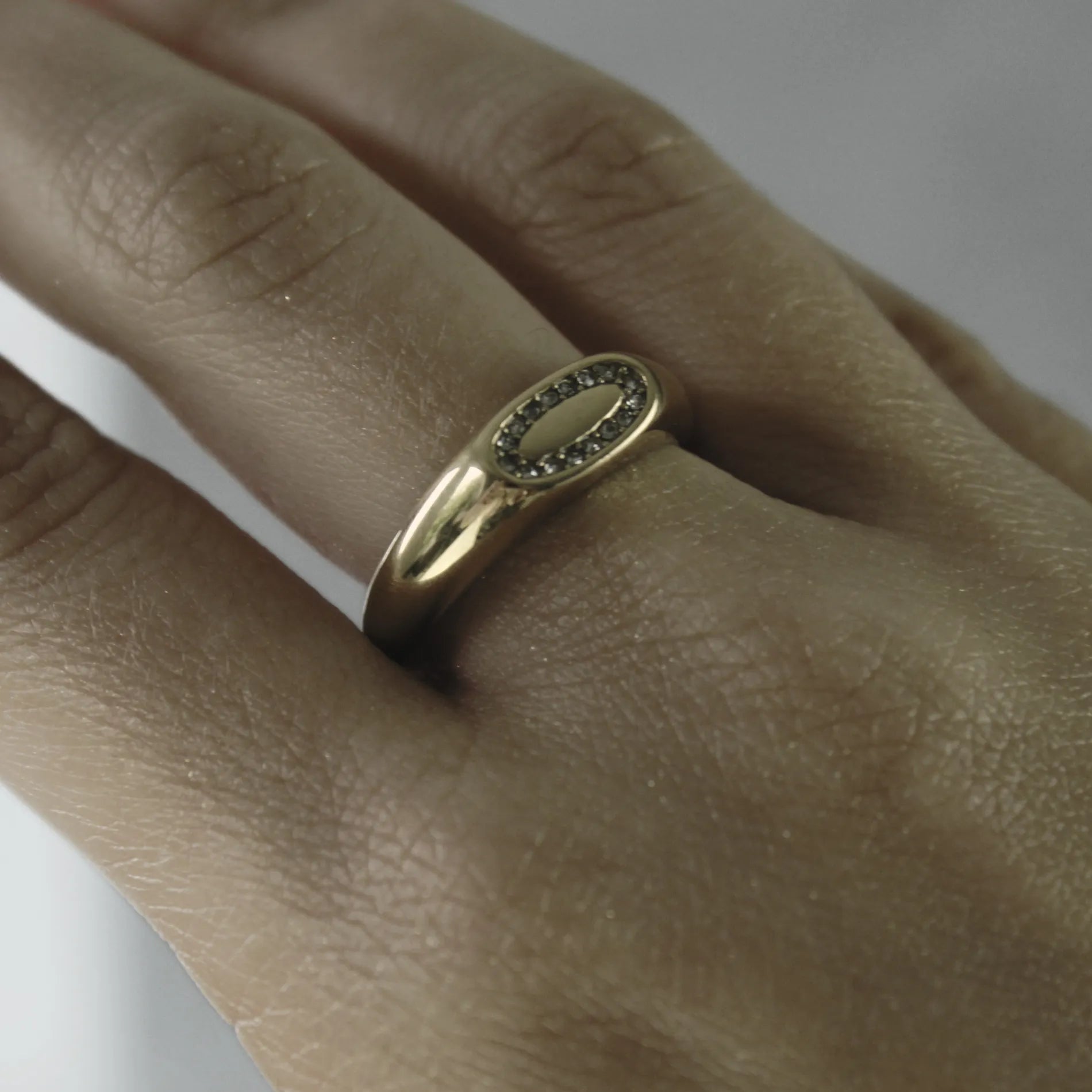 Joy Waterproof CZ Simple Signet Ring 18K Gold Plating, Dansk Copenhagen