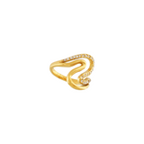 Joy Vandfast Statement CZ Snake Ring 18K Guldbelagt