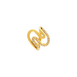 Joy Vandfast Statement CZ Snake Ring 18K Guldbelagt