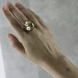 Courage Waterproof Mega Organic Statement Ring Silverplätering