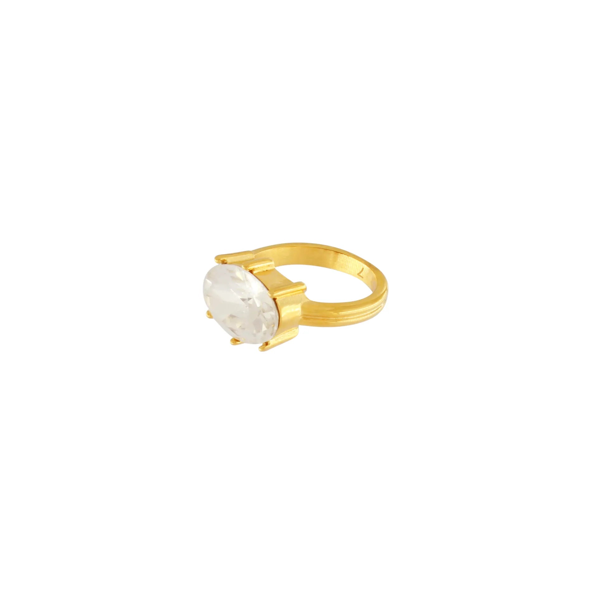 Joy Waterproof Clear CZ Statement Ring 18K Gold Plating, Dansk Copenhagen