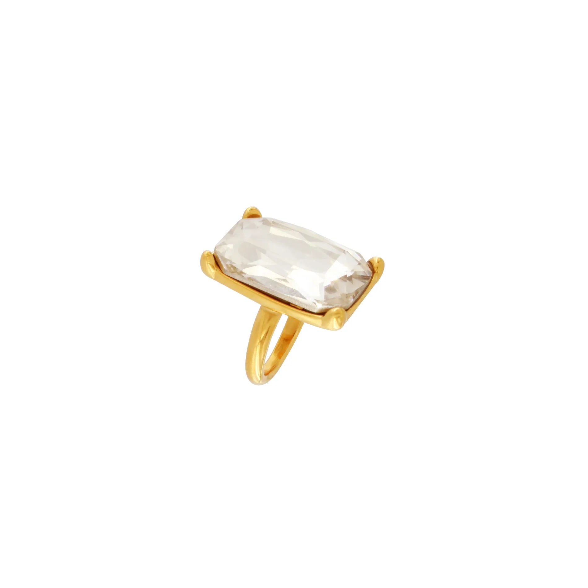 Joy Waterproof Clear CZ Mega Statement Ring 18K Gold Plating, Dansk Copenhagen
