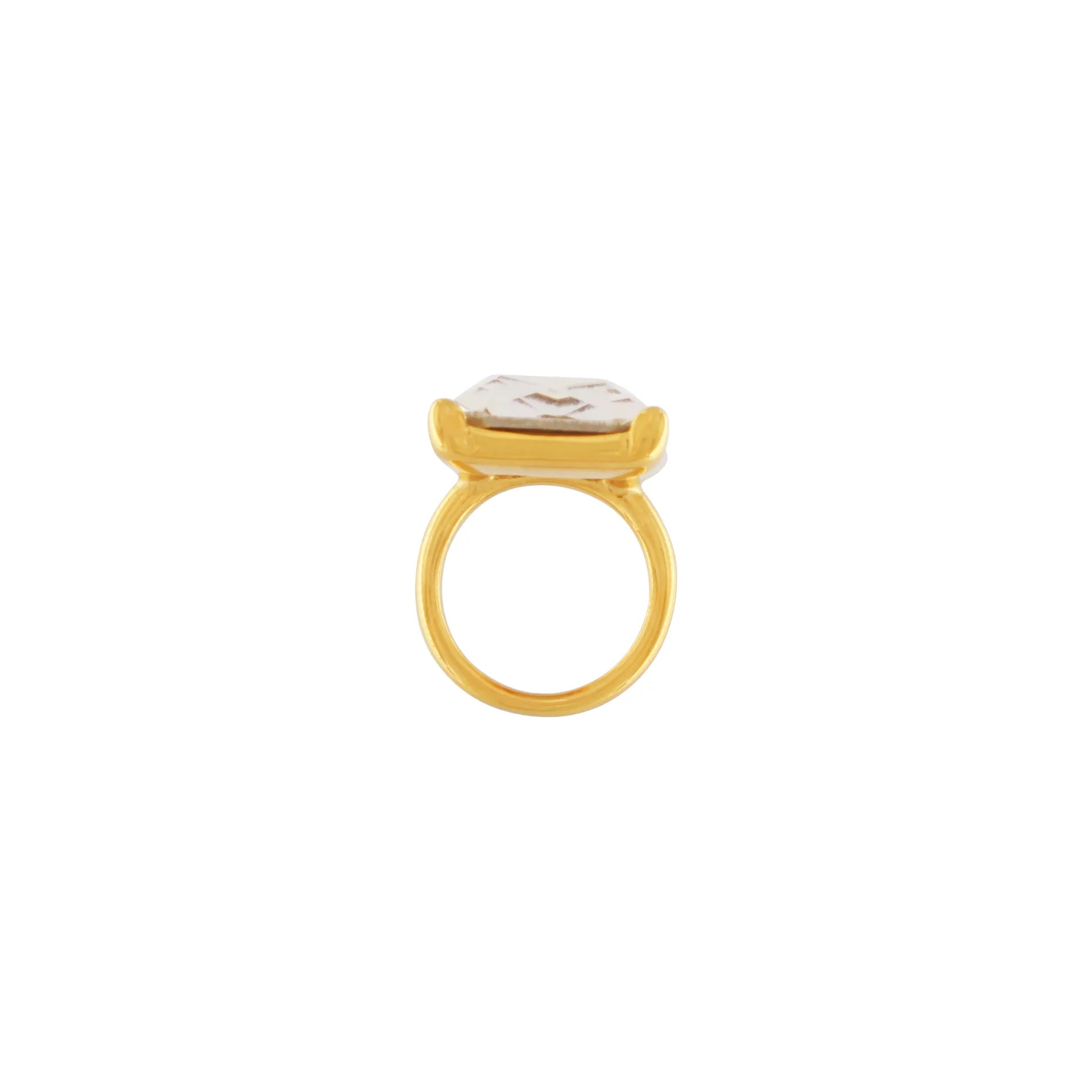 Joy Waterproof Clear CZ Mega Statement Ring 18K Gold Plating, Dansk Copenhagen