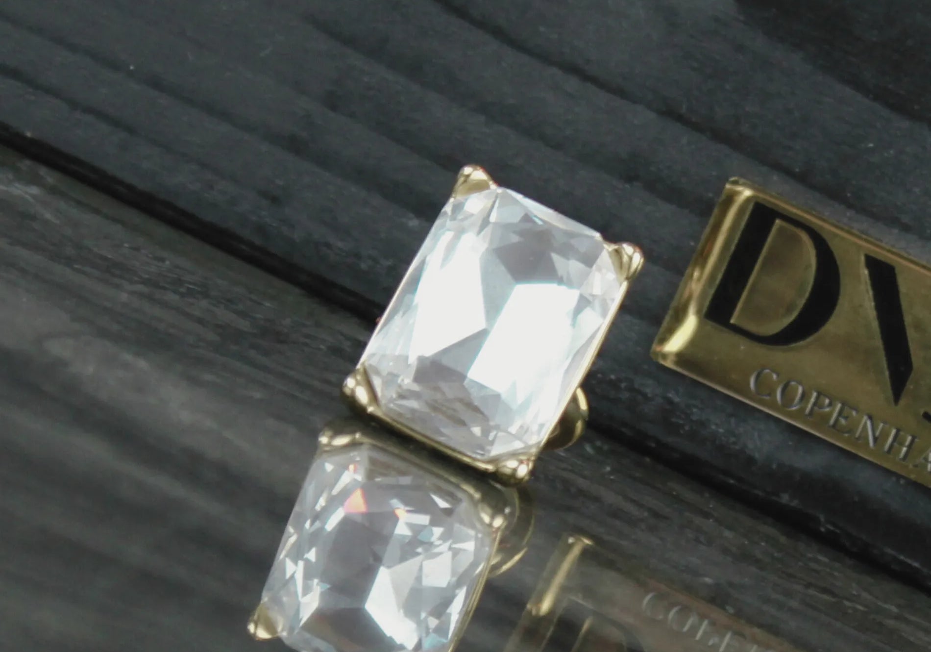 Joy Waterproof Bague en CZ clair plaqué or 18K, Dansk Copenhagen
