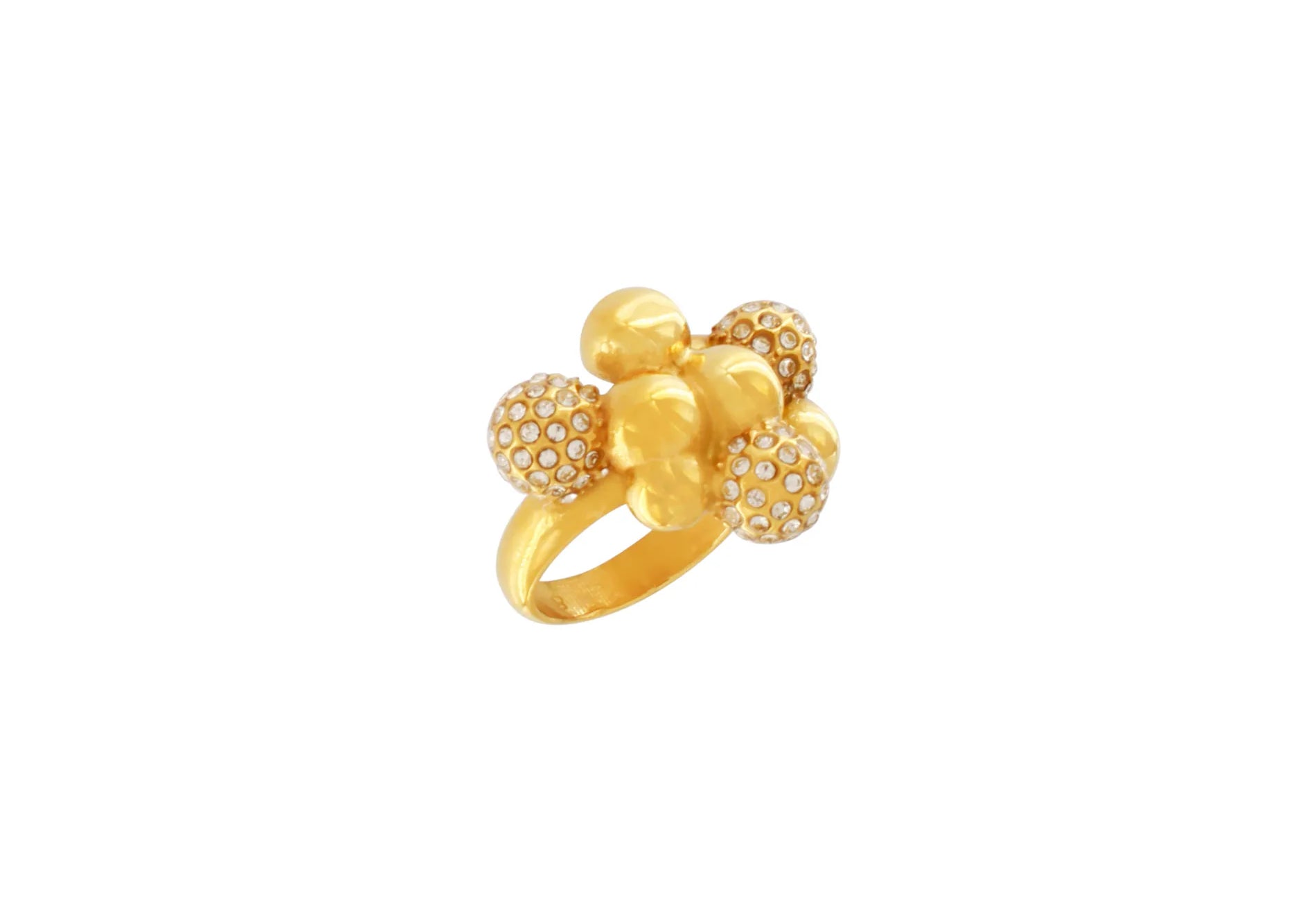 Joy Waterproof Bague multi-boules en CZ clair Plaqué or 18K, Dansk Copenhagen