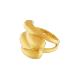 Courage Waterproof Bague d'affirmation à 4 rangs plaquée or 18K