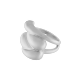 Courage Waterproof Bague brossée à 4 rangs plaqué argent