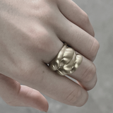Courage Waterproof Bague brossée à 4 rangs plaqué argent