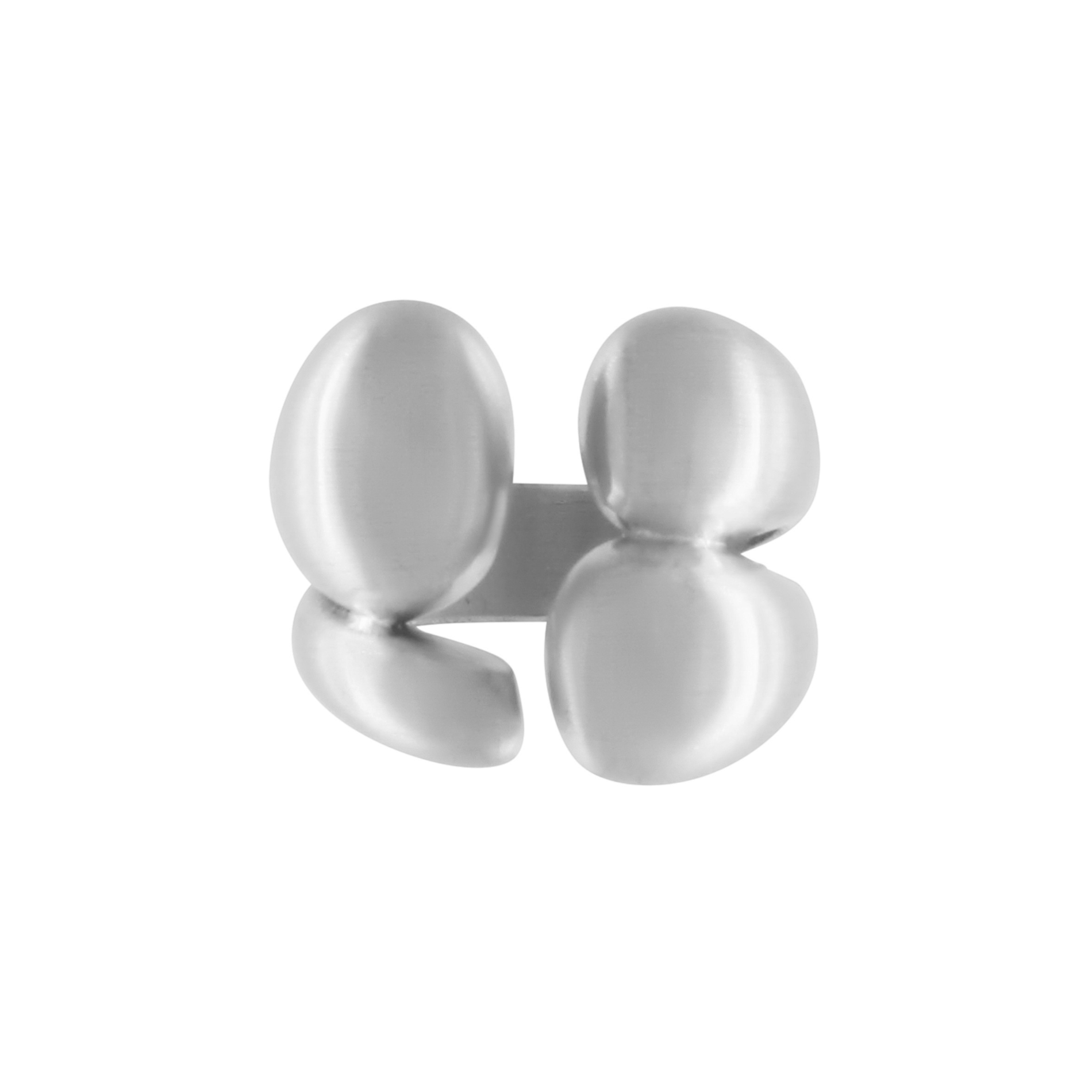 Courage Waterproof Brushed 4 Sided Statement Ring Silver Plating, DNSK Copenhagen