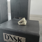 Courage Waterproof Bague de déclaration brossée à 4 côtés Plaqué argent