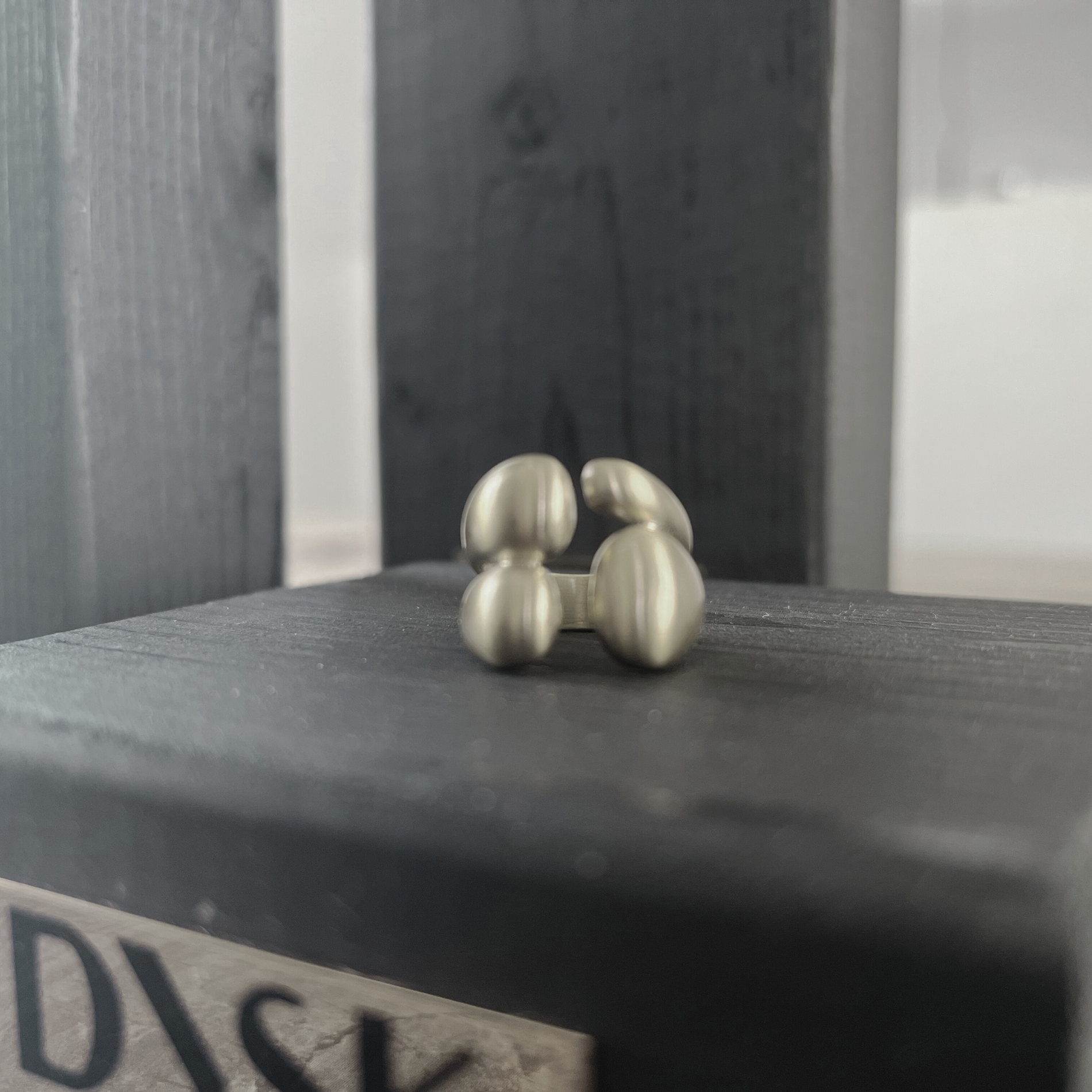 Courage Waterproof Brushed 4 Sided Statement Ring Silver Plating, DNSK Copenhagen