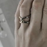 Passion Waterproof 2-Tone Knot Ring 18K Gold Plating, DNSK Copenhagen