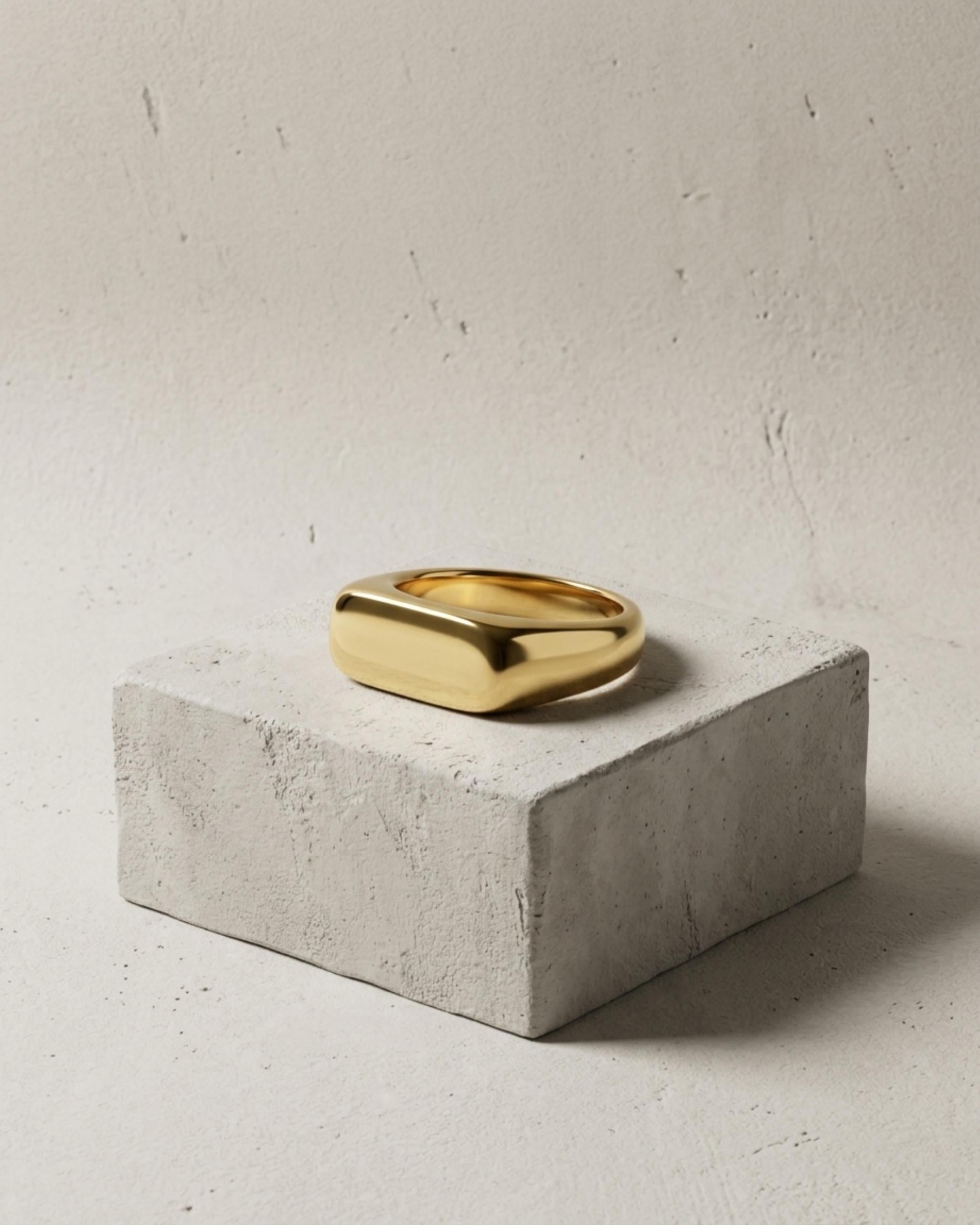 Passion Waterproof Vierkante ring met 18-karaats goudlaag