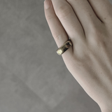 Passion Waterproof Bague carrée plaquée or 18K