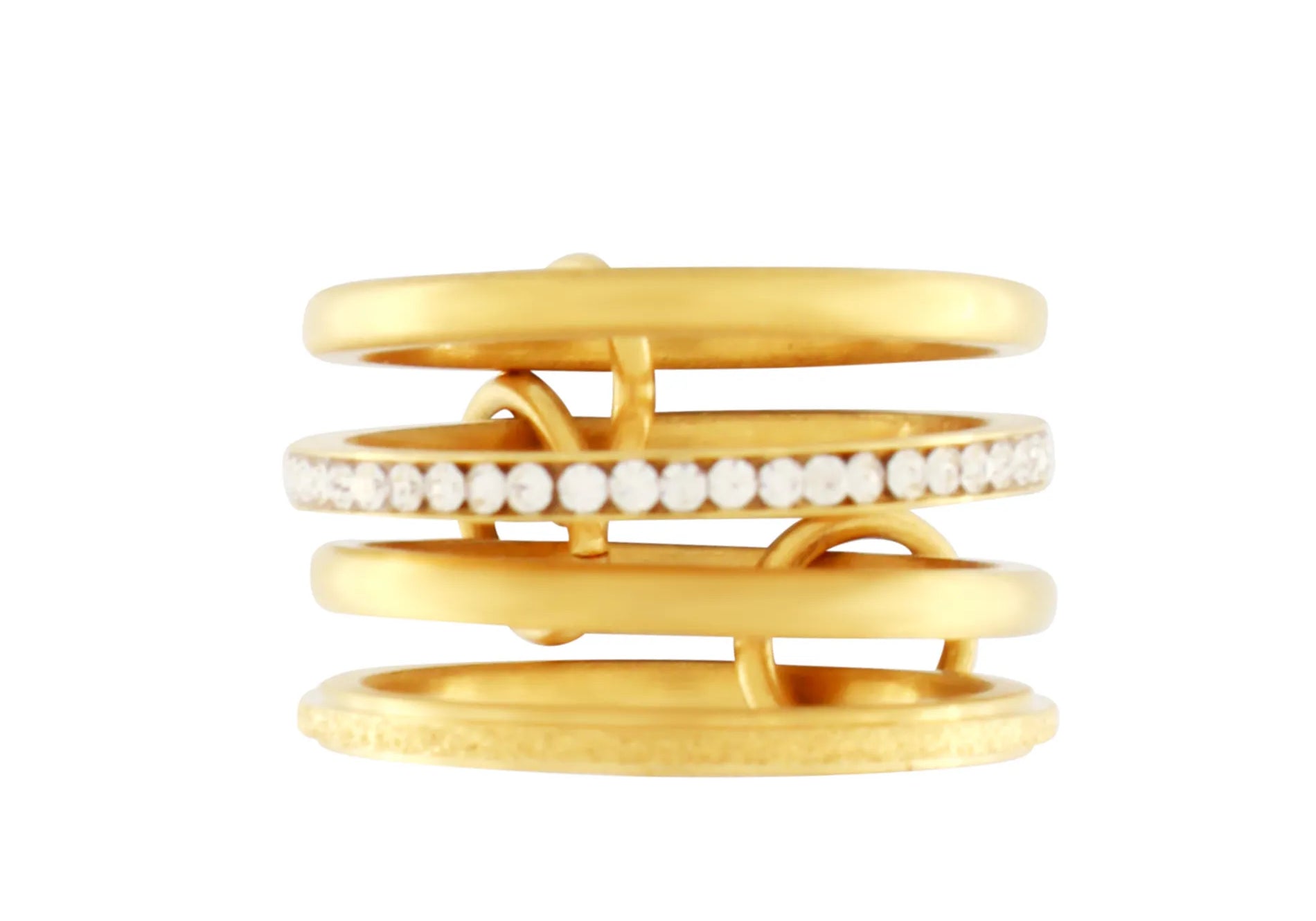 Joy Waterproof Bague multi CZ plaquée or 18K, DNSK Copenhagen