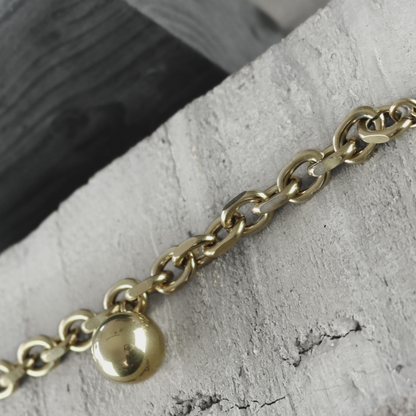 Courage Waterproof Short Mega Ball Necklace Gold Plating