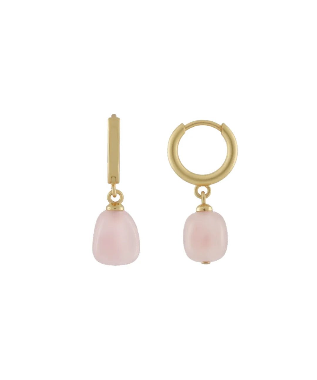 Audrey IN:STORE Rose Quartz Hoop Earring Gold Plating