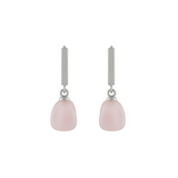 Audrey IN:STORE Rozenkwarts Hoop Oorbel Verzilverd