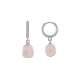 Audrey IN:STORE Rozenkwarts Hoop Oorbel Verzilverd