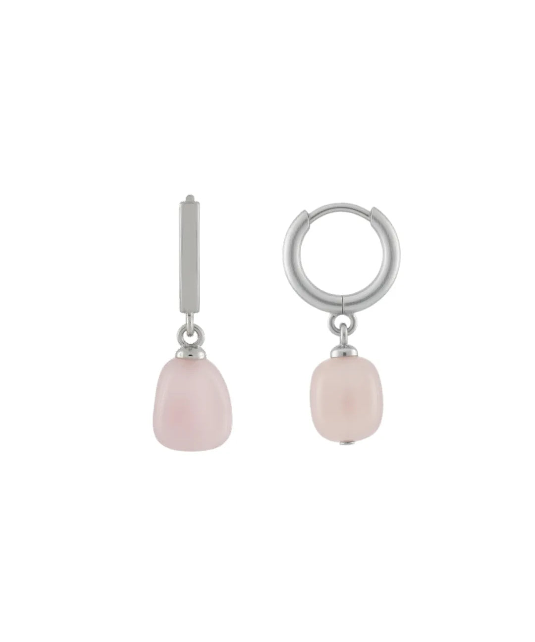 Audrey IN:STORE Rosenkvarts Hoop Örhänge Silverplätering