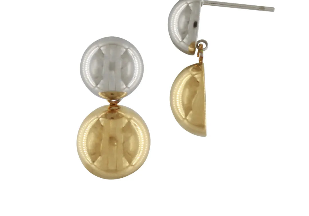 Passion Waterproof Boucle d'Oreille Boule 2 Tons Plaqué Or 18K